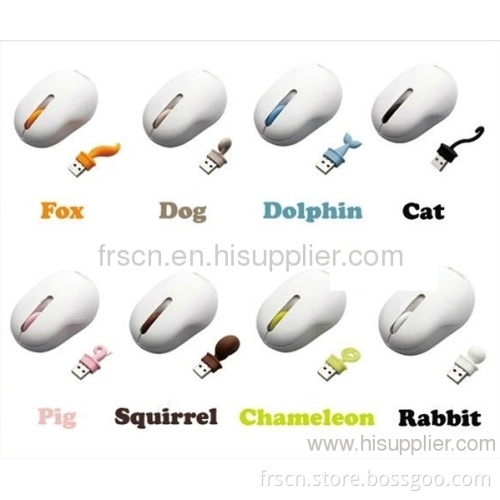 Animal Tail Shape Usb Driver 2.4g Wireless Mouse 